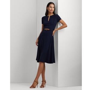 LAUREN RALPH LAUREN: Belted georgette dress (NWOT)